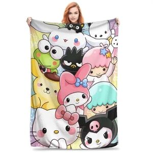 NEW! Sanrio Colorful Character Blanket 50*60 Inch! NWT